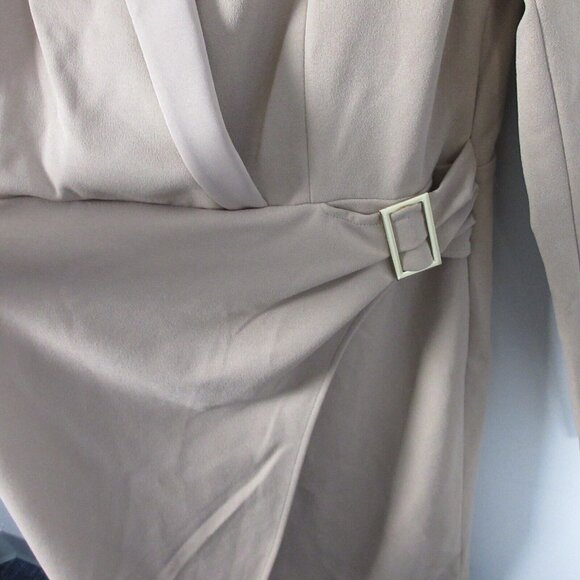 Tommy Hilfiger Knee-Length Wrap Dress Long Sleeve Belted Work Office 12 Tan 670 - Picture 7 of 11